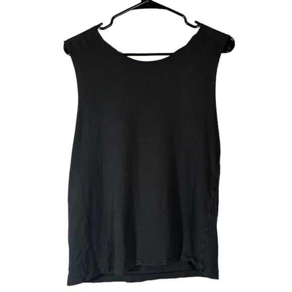 Uniqlo Black Polaroid Pocket Lightweight Sleeveless Cotton Tank Top Women Sz S - Picture 2 of 6